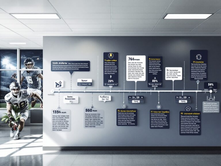 Timeline showing key milestones in the athletic recruitment process